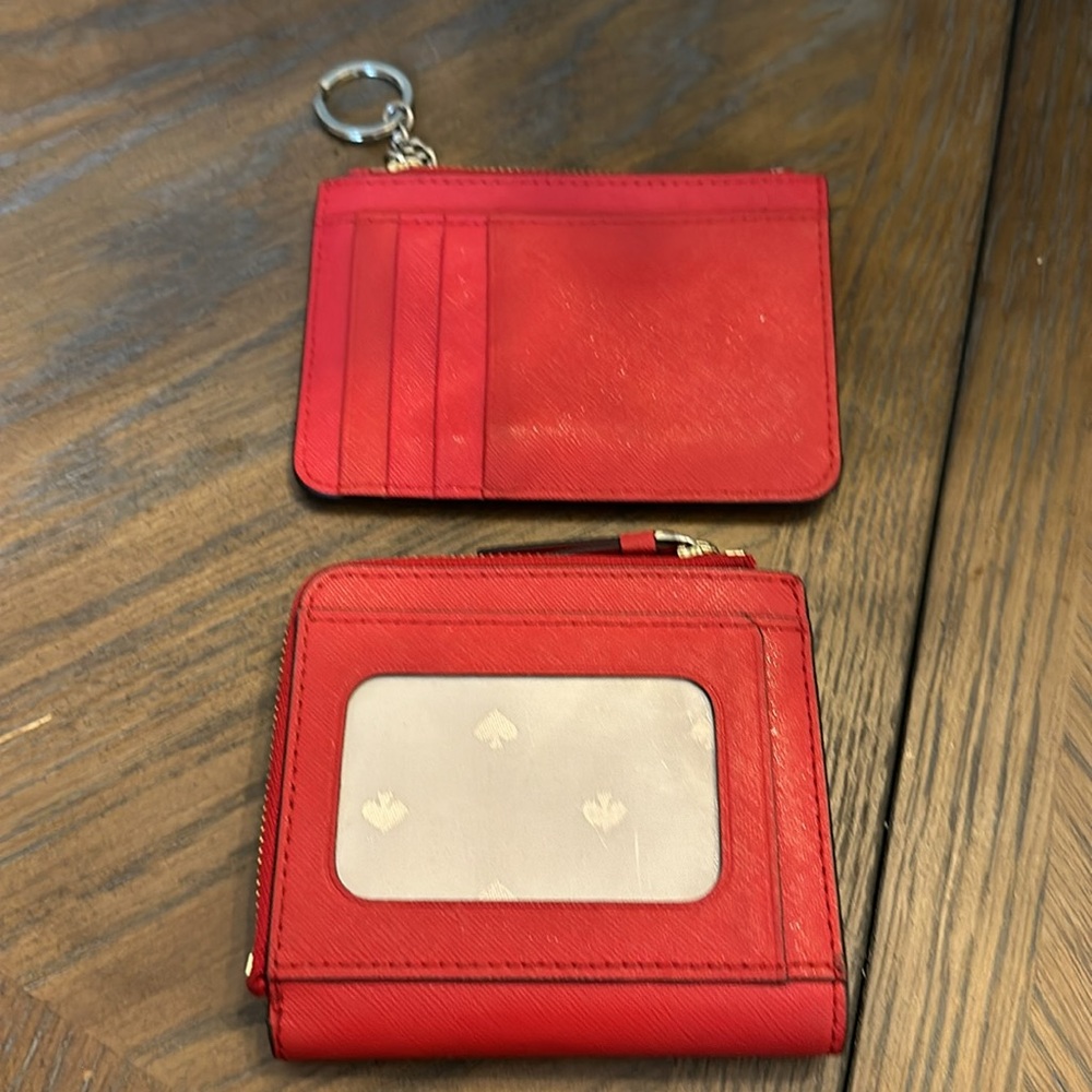 Kate Spade Red Card Keychain & Kate Spade Zip Around Wallet Bundle EUC - Picture 3 of 14